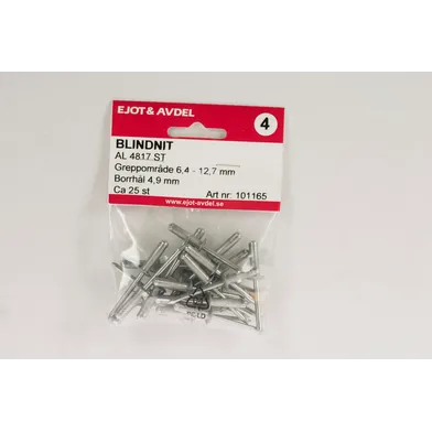 Blindnit Aluminium/Stål standard 3,2x8,0 mm, Vit, 50 st/frp