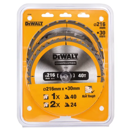 Cirkelsågklingor 3-pack 216x30 mm 2x24T, 1x40T