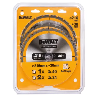 Cirkelsågklingor 3-pack 216x30 mm 2x24T, 1x40T