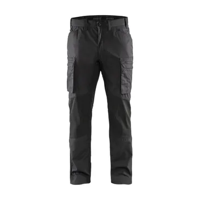 Servicebyxa Plain m. stretch, Mörkgrå/Svart Strl. C48