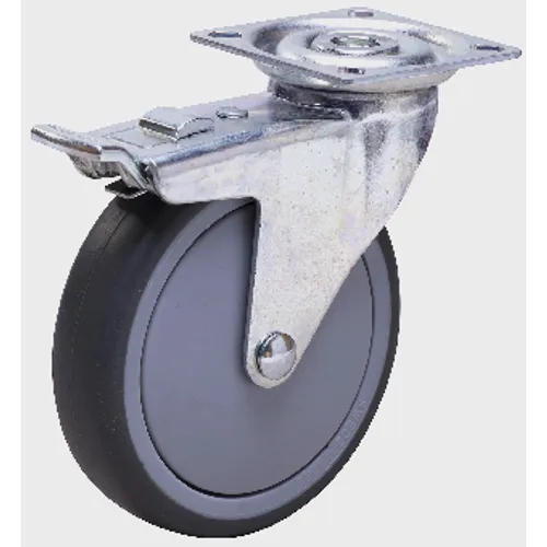 Bromshjul med fästplatta 100x32 mm