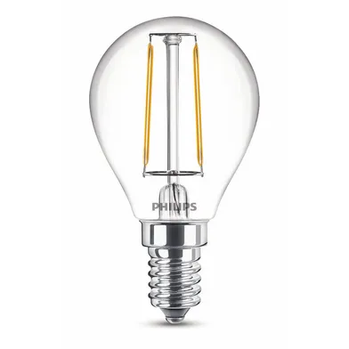 Klotlampa LED E14 2 W (25 W), Varmvit, Klar