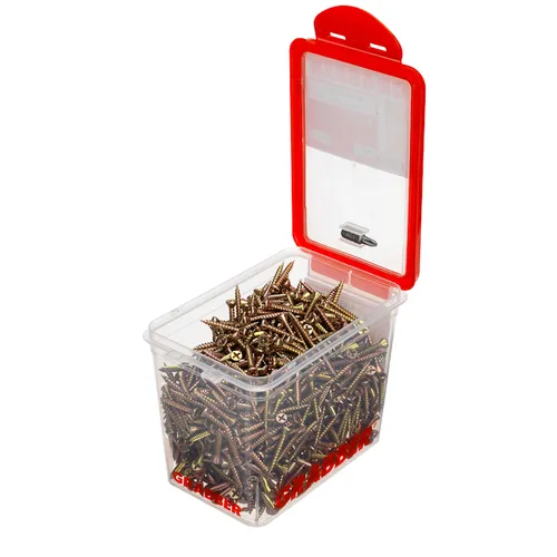 Spånskive-/sockelskruv Trä/Stål 3,8x28 mm, Gul, 1000 st/frp