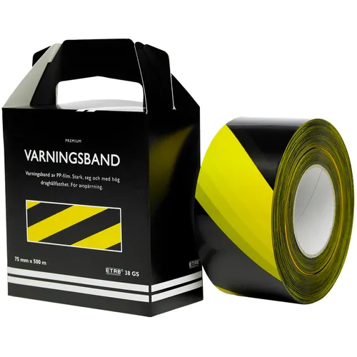 Varningsband/Avspärrningsband 38 Gul/Svart