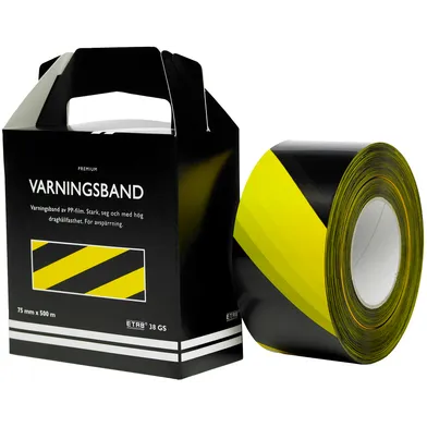 Varningsband/Avspärrningsband 38 Gul/Svart