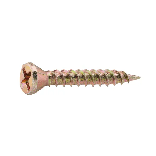 Spånskive-/sockelskruv Trä/Stål 3,8x28 mm, Gul, 1000 st/frp