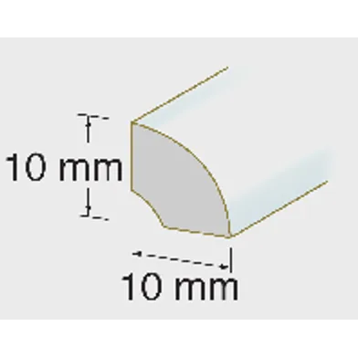 Kvartslist 10x10 mm 250 cm, Vit