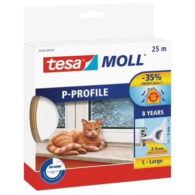 P-List EPDM 9x5,5 mm, Vit, 25 m