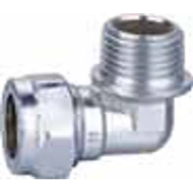 Klämringskoppling vinkel klämring/utv. gänga 12 mm x r15, krom