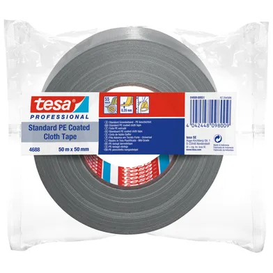 Vävtejp standard 50 mm, 50 m, Grå