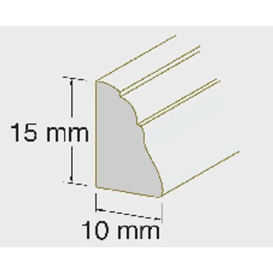 Smyglist 10x15 mm 200 cm, Vit