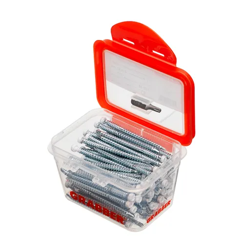 List- & foderskruv med borrspets och stödgänga Trä/Stål 4,2x62 mm, Vit, 100 st/frp