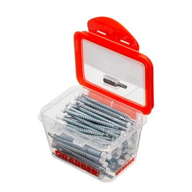 List- & foderskruv med borrspets och stödgänga Trä/Stål 4,2x62 mm, Vit, 100 st/frp