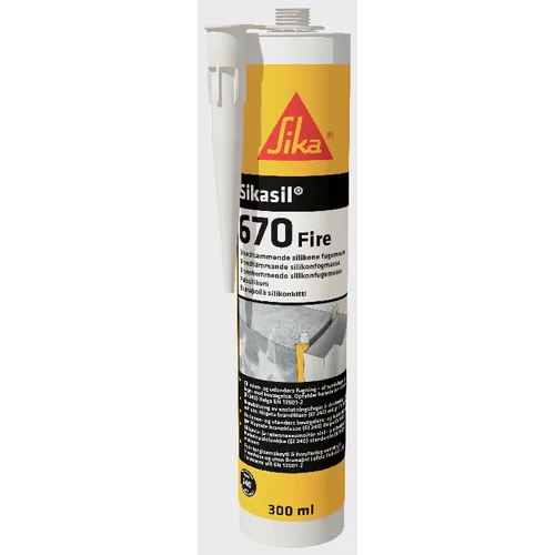 Brandsilikon Sikasil-670 Fire 300 ml, Vit