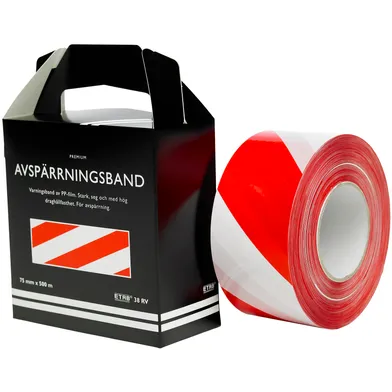 Varningsband/Avspärrningsband 38 Vit/röd