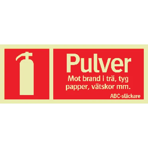 Brandskylt Supernova® Pulver ABC-släckare 250x100 mm
