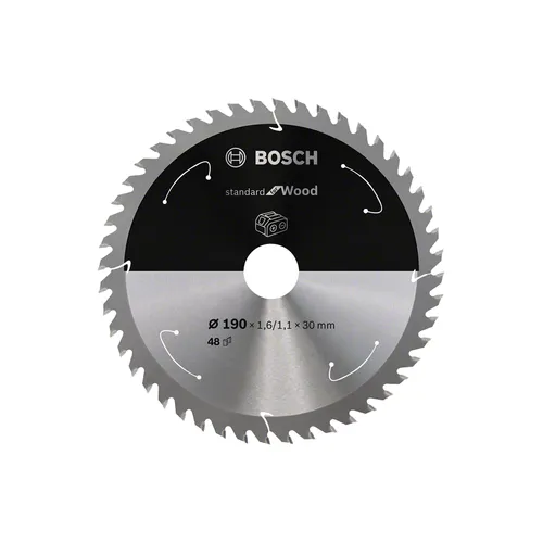 Cirkelsågklinga Standard f. batteridrift, Trä 190/30 mm, 48T