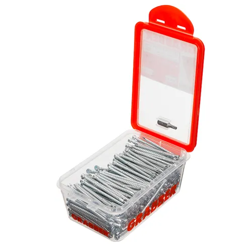 Golv- & listskruv m. borrspets & stödgänga Trä/Stål 4,0x62 mm, FZB, 250 st/frp