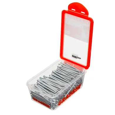 Golv- & listskruv m. borrspets & stödgänga Trä/Stål 4,0x62 mm, FZB, 250 st/frp