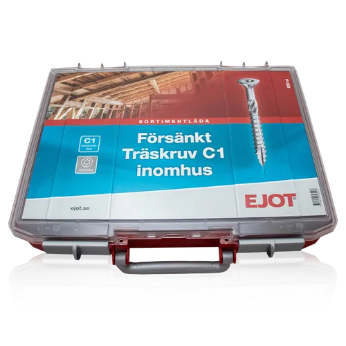 Sortimentlåda Träskruv C1 14 olika dimensioner