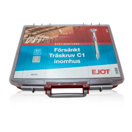Sortimentlåda Träskruv C1 14 olika dimensioner