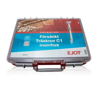 Sortimentlåda Träskruv C1 14 olika dimensioner