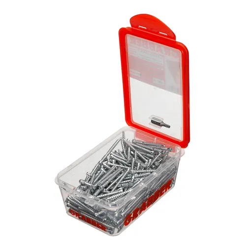 Golv- & listskruv m. borrspets & stödgänga Trä/Stål 4,0x48 mm, FZB, 250 st/frp