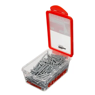 Golv- & listskruv m. borrspets & stödgänga Trä/Stål 4,0x48 mm, FZB, 250 st/frp