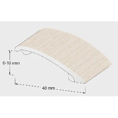 Nivålist 0-10 mm, 30 mm, självhäftande 100 cm, Vitkalkad ek, Nr 260