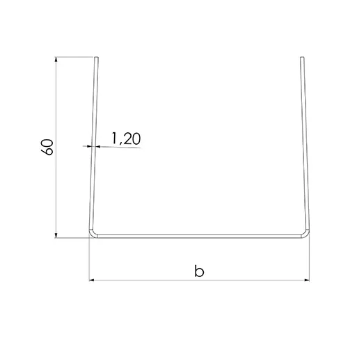 Förstärkningsskena GFS 95, 2500 mm