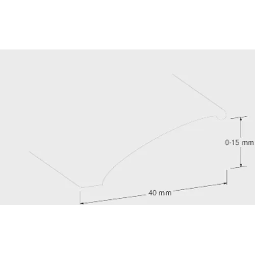 Nivålist 0-15 mm Rillad 200 cm, Silver, Nr 19