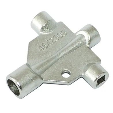 Elementnyckel, 4-axlig förnicklad mässing