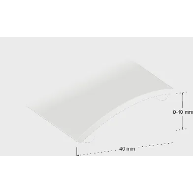 Nivålist 0-10 mm, 40 mm, självhäftande 200 cm, Rostfri, Nr 140