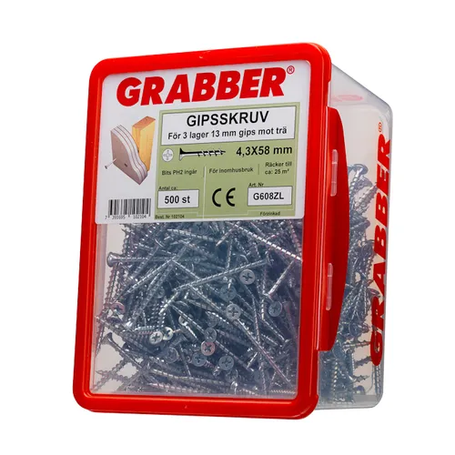 Gipsskruv Trä 4,3x58 mm, 500 st/frp