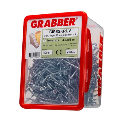 Gipsskruv Trä 4,3x58 mm, 500 st/frp