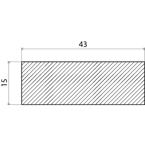 Planhyvlad obehandlad furu 15 mm 15x43 mm, 1000 mm