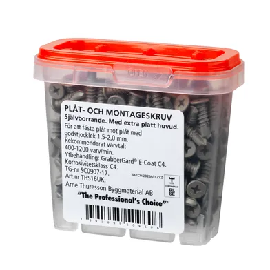 Plåtskruv C4 THS16UK 4,8x16 mm, 250 st/frp