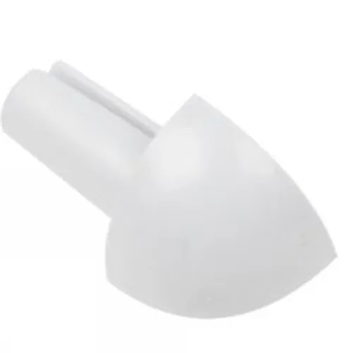Hörndel kvartsrund plast vit 6mm