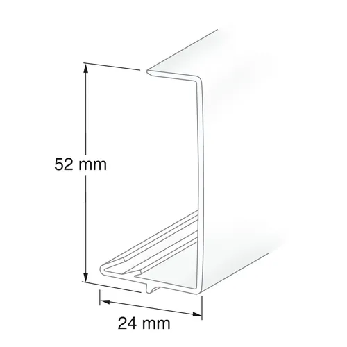 Dörrfoder 52x24 mm 215 cm, Vit, PL 87