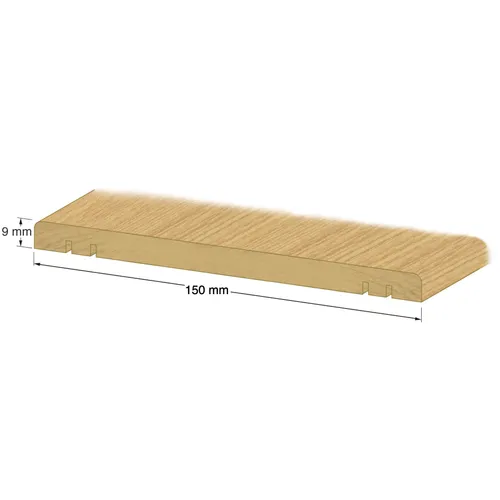 Tröskel Ek, 9 mm 150x2000 mm, Lackad