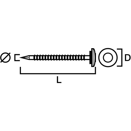 Klockspik m. bricka FZV, Svart 3,7x60 mm, 100 st/frp