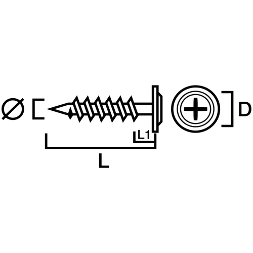 Montageskruv rostfri A2 4,2x60 mm, 250 st/frp