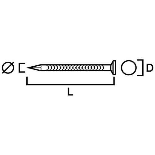 Gipsspik FZB rundhuggen 2,4x35 mm, 1000 st/frp