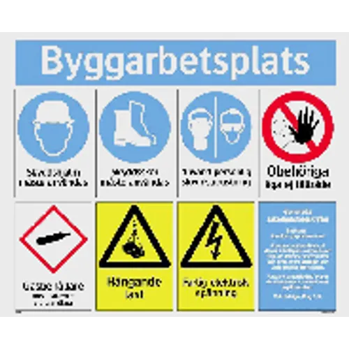 Kombinationsskylt Byggarbetsplats 780x625 mm