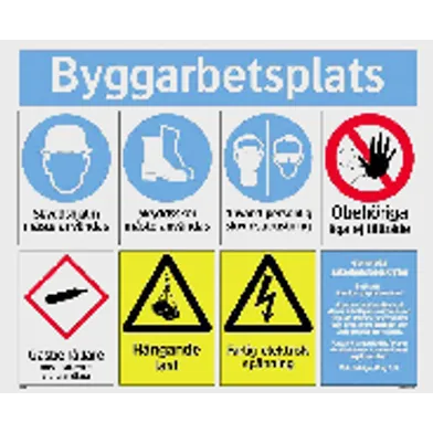 Kombinationsskylt Byggarbetsplats 780x625 mm