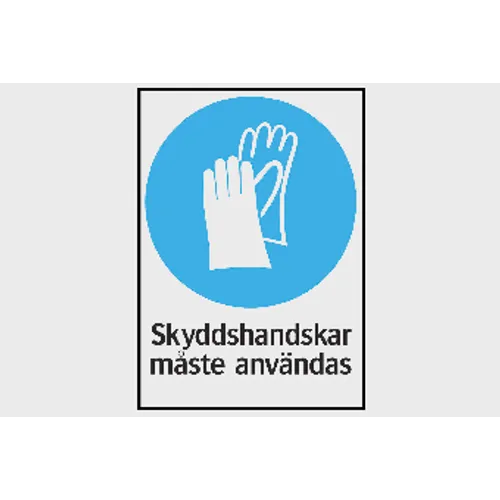 Påbudsskylt Skyddshandskar måste användas 210x297 mm