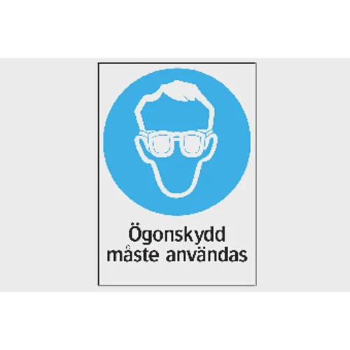 Påbudsskylt Ögonskydd måste användas 210x297 mm