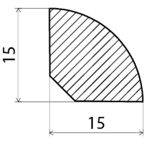 Kvartstav vitmålad furu 15x15 mm, 4400 mm