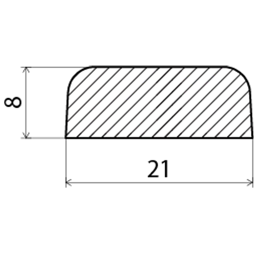 Foglist obehandlad furu 8x21 mm, 1000 mm