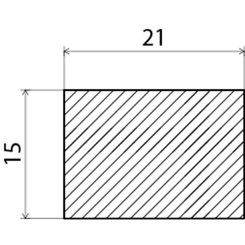 Planhyvlad obehandlad furu 15 mm 15x21 mm, Löpmeter